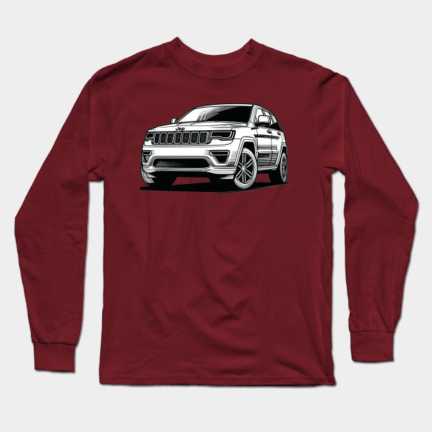 Jeep Grand Cherokee Long Sleeve T-Shirt by Vehicles-Art